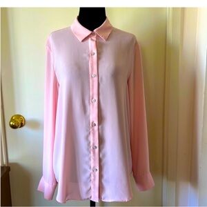 Pretty in  Pink Button-Up Blouse
